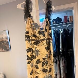 Lulus's Show Stopper Cream Embroidered Sequin Bodycon Midi Dress Size M